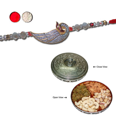 "RAKHIS -AD 4310 A (Single Rakhi), Milestone Dry Fruit Box -Code DFB4000 - Click here to View more details about this Product